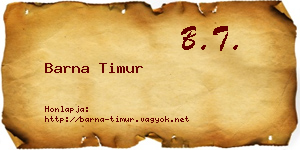 Barna Timur névjegykártya